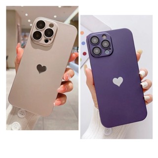 เคสไอโฟนสีพื้นโลโก้หัวใจแชมเปญ/ม่วง i7-14promax (Case iphone) เคสมือถือ เคสหัวใจ เคสสีพื้น เคสเมทาลิค เคสม่วง เคสมินิมอล