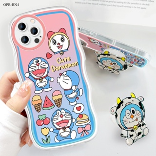 【ฟรี ที่วางโทรศัพท์】OPPO Reno 6 5F 5 4 4F 5G 4G เคสออปโป้ สำหรับ Soft TPU Clear Case การ์ตูน Robot Cat เคส เคสโทรศัพท์ เคสมือถือ เคสนิ่ม Big Wave Shockproof Cover