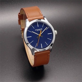 (ผ่อน0%) นาฬิกาข้อมือ Unisex ใส่ได้ทั้งชายและหญิง Coach W1582 Men Baxter watch 14602492 หน้าปัดกลม 39 มม สายหนังสีน้ำตาล