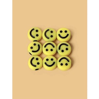 ลูกปัดยิ้ม Smiley สีเหลือง 50 ชิ้น ขนาดเล็ก 7 มิล