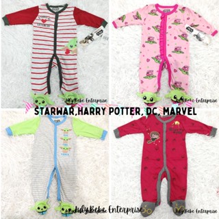 Starwars DC Marvel Harry Potter Yoda Batman Spiderman ชุดนอนเด็กแรกเกิด