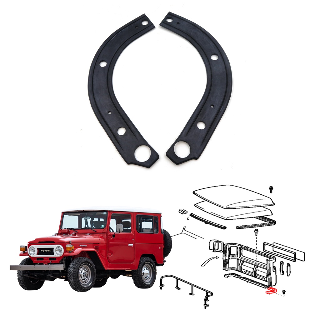 ยางสเปเซอร์แผงท้าย มุมล่างแค็บ ซ้าย/ขวา โตโยต้า แลนด์ครุยเซอร์ J40 BJ40 FJ40 HJ40 Toyota Land Cruise