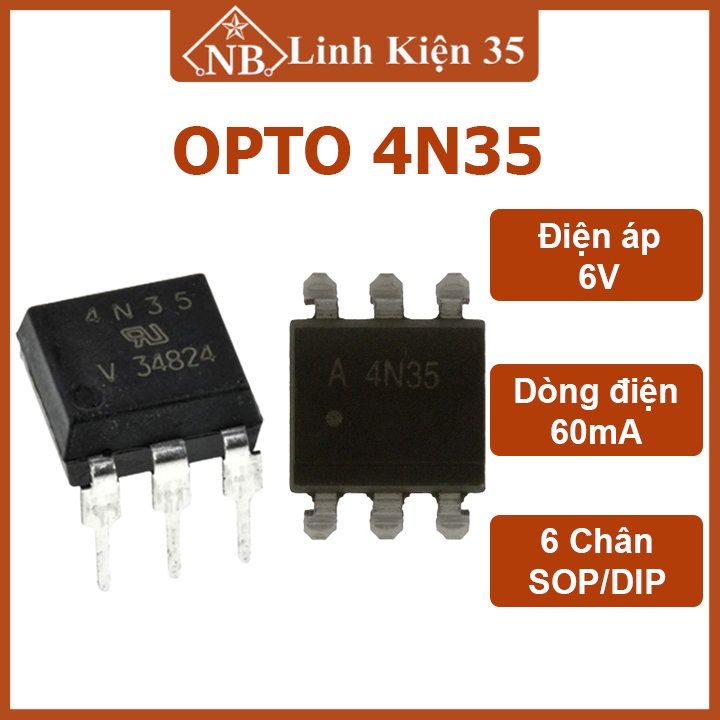 หมุดแยกแสง IC 4N35 Opto ฟังก์ชัน พิน 6P