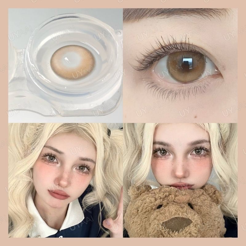 {เกรด -0.75~-8.00} UYAAI x FRESHLADY คอนแทคเลนส์ สีน้ําตาล K4 14.5 มม. 2 ชิ้น ต่อคู่