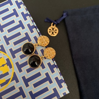 เครื่องประดับ ต่างหูสตั๊ด ไทเทเนียมเหล็ก รูปโลโก้ตัวอักษร Tory Burch แฟชั่นสําหรับผู้หญิง