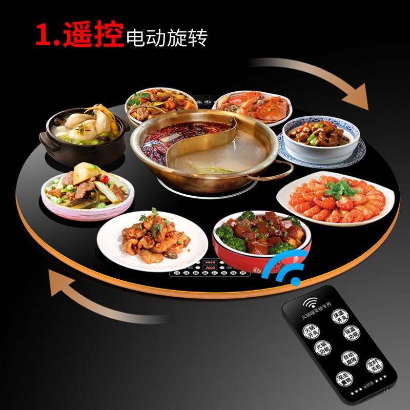 Happy Flavor แผ่นฉนวนกันความร้อน ทรงกลม หมุนได้ พร้อมหม้อไฟ สําหรับอุ่นอาหาร