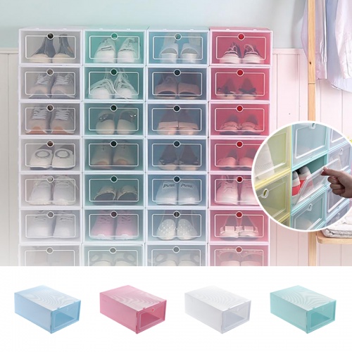 Rak Kasut Unisex Stackable Storage Shoes Rack Shoes Box Pp Plastic Box Penyimpan Kotak Kasut