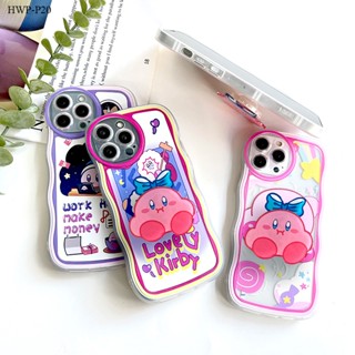 【ฟรี ที่วางโทรศัพท์】Huawei P30 P20 Pro Lite เคสหัวเว่ย สำหรับ Soft TPU Clear Case การ์ตูน Kirby เคส เคสโทรศัพท์ เคสมือถือ เคสนิ่ม Big Wave Shockproof Cover