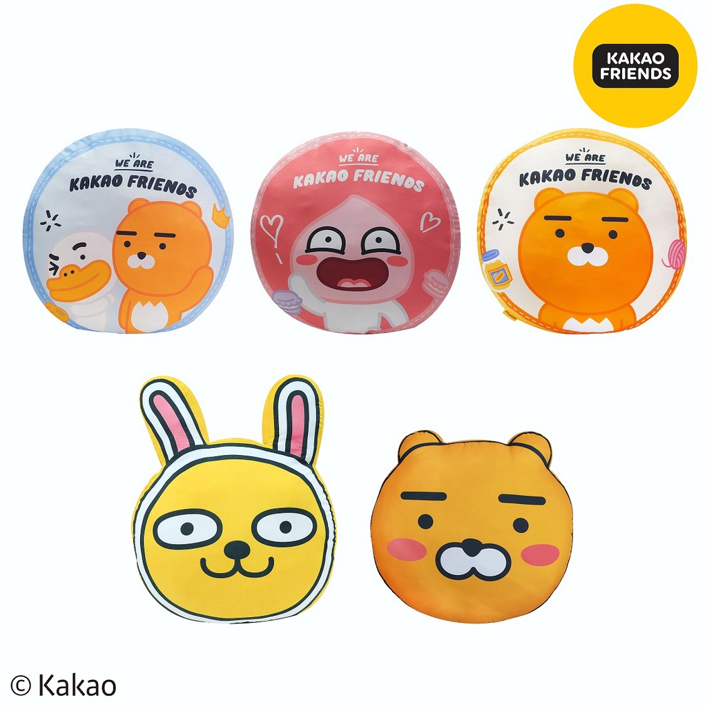 Kakao Friends หมอนอิง ขนาด 24*24 นิ้ว ใยแน่นฟู 1,000 กรัม Ryan Apeach Muzi Tube