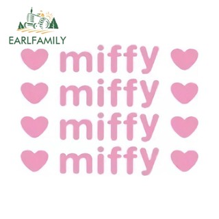 Earlfamily สติกเกอร์ไวนิล กันน้ํา ลายอนิเมะตลก miffy 13 ซม. X 9.6 ซม. สําหรับติดตกแต่งรถยนต์ แล็ปท็อป กระเป๋าเดินทาง โต๊ะทํางาน