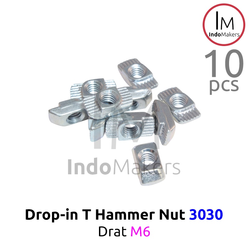 T Hammer Nut M6 Drop-In Aluminium Profile 3030