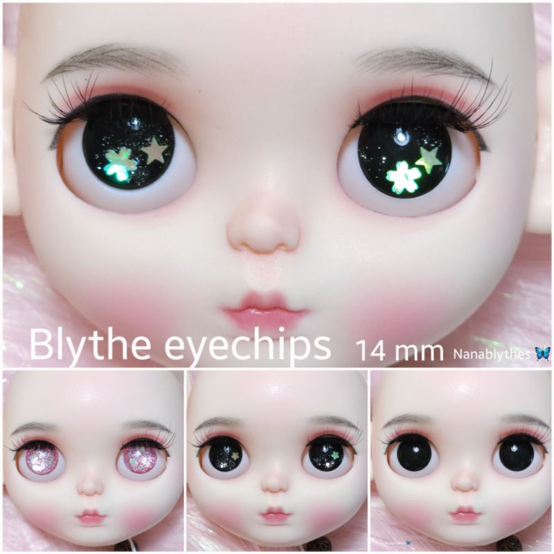 พร้อมส่ง‼️อายชิพบลายธ์ เบบี้ทรี แถมกาวติด | Blythe eye chips 14 mm. อายชิพตาวิ๊ง กลิตเตอร์นางฟ้า