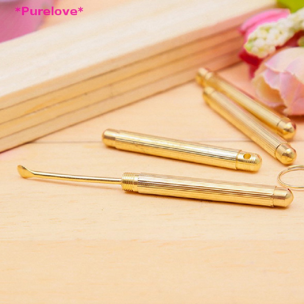 Purelove&gt; Folding type Golden Earwax Cleaner Ear Wax Removal Tools Ear Spoon Attached new