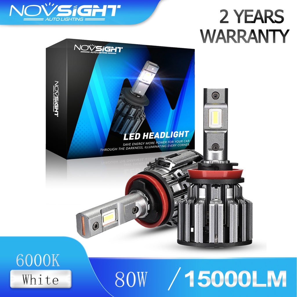Novsight F03 H11 ไฟตัดหมอก LED 15000LM 80W 6000K ความเร็วสูง สีขาว สําหรับรถยนต์