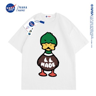 เสื้อยืดแขนสั้น ผ้าฝ้าย ทรงหลวม ลาย NASA แฟชั่นฤดูร้อน สําหรับผู้ชาย และผู้หญิง ผู้ชายและผู้หญิงคู่แขนสั้นสไตล์เดีย_53