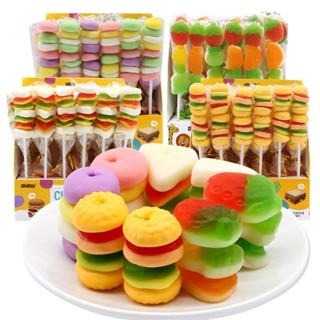 🍔🌈🍡เยลลี่ลูกอม🍬 22g เคี้ยวหนึบหนับ เคี้ยวหนึบ เบอร์เกอร์ ลูกอมรสผลไม้ หลากหลายรสชาติ สนุกและอร่อย