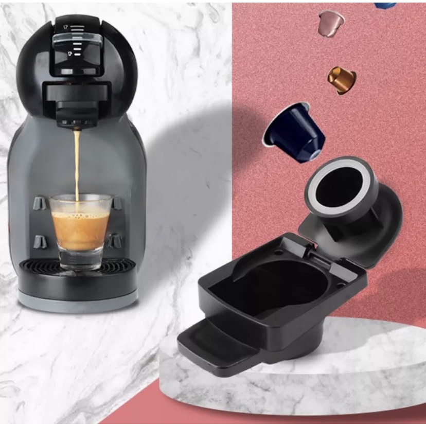 อะแดปเตอร์แคปซูล Nespresso สำหรับเครื่องชงกาแฟแบบใช้ซ้ำได้อุปกรณ์เสริมสำหรับเครื่องชงกาแฟแบบแคปซูล Dolce Gusto
