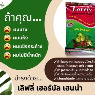 Lovely Natural Henna เฮนน่าหมักผม ปิดหงอก บำรุงผม เพิ่มน้ำหนักผม ผงเฮนน่าแท้ 100% เฮนน่าอินเดีย 100g/200g 9(herbs)