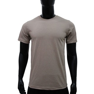 เสื้อยืด คอกลม ผ้าคอตตอน สีโอวัลติน สัมผัสนุ่ม ใส่สบาย