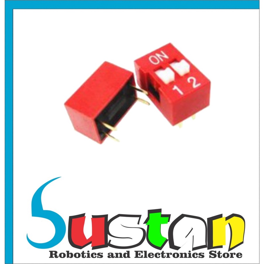 Toggle DIP switch 2.54mm red gold plated การคุ้มครองสิ่งแวดล้อม 2pin
