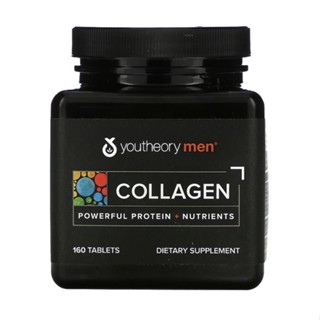 exp 08/2025 คอลลาเจน สำหรับผู้ชาย Youtheory Mens Collagen Advanced with Biotin, 160Count