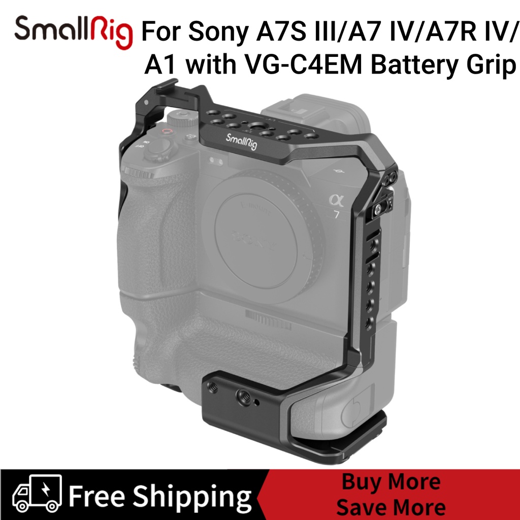 SmallRig Camera Cage for Sony Alpha 7S III/Alpha 7 IV/Alpha 7R IV/Alpha 1 with VG-C4EM Battery Grip 