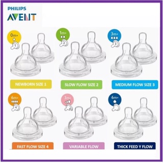 จุกนม เอเว้น คลาสสิค Philips Avent Classic เบอร์ 1, 2, 3, 4, Y,  แพคละ 2 ชิ้น