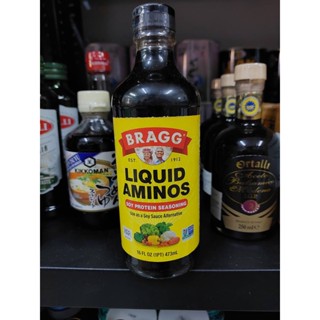 Bragg Liquid Aminos ซีอิ้วหมักจากถั่วเหลืองเพื่อสุขภาพเครื่องปรุงรสโปรตีนถั่วเหลือง 473 ml