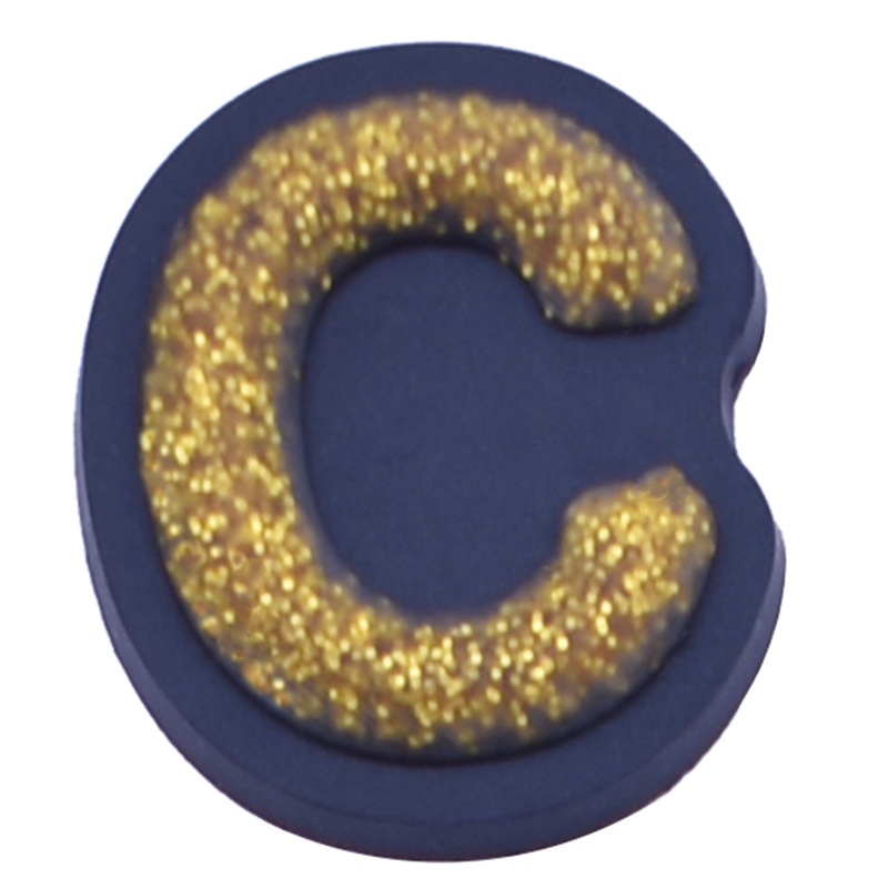Croc Jibz Pins ใหม่ ผลิตภัณฑ์การ์ตูน สีทอง ผงตัวอักษร ซีรีส์ DIY รองเท้า เสน่ห์ ปุ่ม