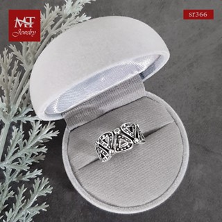 MT แหวนเงินแท้ รูปสามเหลี่ยม งานรมดำ ไซส์: 52, 57 Solid 925 Sterling Silver Ring (sr366) MT Jewelry มณีธารา