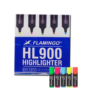 ปากกาเน้นข้อความ ไฮไลด์ เน้นข้ความ ฟามิงโก้ HIGHLIGHT FLAMING HL900/กล่อง