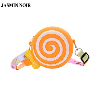 Jasmin NOIR กระเป๋าสะพายไหล่ ซิลิกาเจล ลายการ์ตูนอมยิ้มน่ารัก สําหรับผู้หญิง