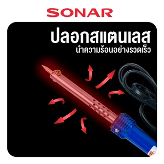 Goose หัวแร้งบัดกรี ด้ามจับเป็นแบบตรง Soldering Iron ขนาด 30-60วัตต์ รุ่น GP228