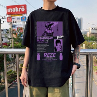 Chainsaw Man Reze Japanese Anime T Shirt Men Manga Graphic Tees Funny Cartoon Pochita Makima T-shirt Unisex Tops Tshirt