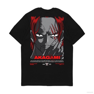 เสื้อยืด cotton AG Anime One Piece SHANKS Tshirt Anime Short Sleeve Tops Casual Loose Tee Fashion Graphic Shirt Top_09