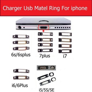 แหวนโลหะ เชื่อมต่อพอร์ตชาร์จ USB สําหรับโทรศัพท์ 5 5S SE 6S 6 7 Plus