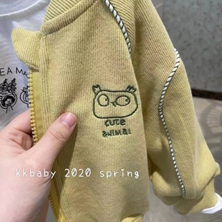 [Babycat] พร้อมส่ง เสื้อแจ็กเก็ตลําลอง ผ้าถัก แต่งซิป ขนาดเล็ก ลายการ์ตูน แฟชั่นเรียบง่าย สไตล์เกาหลี ญี่ปุ่น สําหรับเด็กผู้ชาย เด็กผู้หญิง