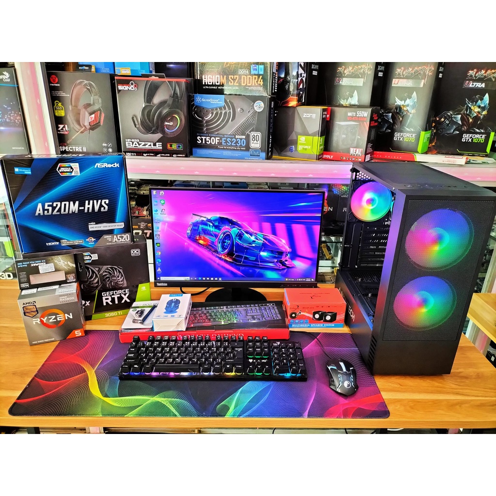 คอมเล่นเกมลื่นๆ ทำงานไหลๆ R5-4600g +Rtx 3060ti +Ram16gb +ssd M.2 256gb