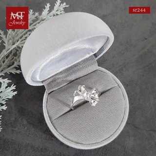 MT แหวนเงินแท้ รูปโบว์ ไซส์: 59 Solid 925 Sterling Silver Ring (sr244) MT Jewelry มณีธารา