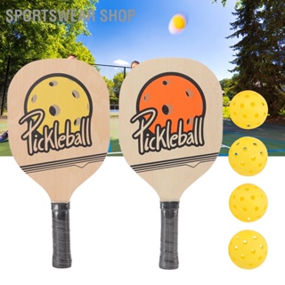 Sportswear Shop  Wooden Pickleball Paddles Beginners Rackets Balls Set Sports Equipment