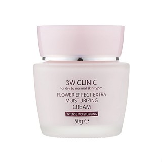 3w clinic flower effect extra moisturizing cream ครีมให้ความชุ่มชื้น 50g