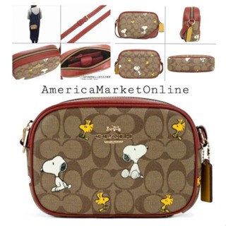 กระเป๋า COACH/ COACH X PEANUTS MINI JAMIE CAMERA BAG IN SIGNATURE CANVAS WITH SNOOPY WOODSTOCK PRINT (COACH CF248)