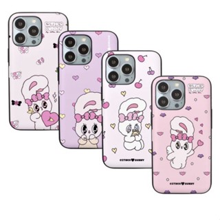 Esther Bunny - Guard Bumper Case card magnetic door compatible for iphone 14 13 12 11 s22 ultra plus s21 pink heart ribbon galaxy