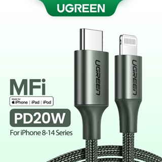 UGREEN original mfi สายเคเบิ้ล USB C แปลงเป็น ไลท์นิ่ง สีเขียวเข้ม สําหรับโทรศัพท์มือถือ 1M