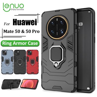 Lenuo เคสโทรศัพท์ กันกระแทก พร้อมแหวนขาตั้ง สําหรับ Huawei Mate 50 Pro 50E