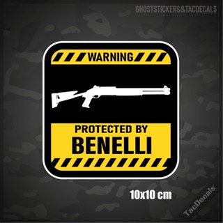 สติกเกอร์รูปปืนBenelli Shotgun สติกเกอร์ติดรถยนต์ สติกเกอร์ป้ายคำเตือน ขนาด 10x10CM