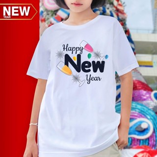 [ปรับแต่งได้]เสื้อปีใหม่ (ลาย HAPPY NEW YEAR แก้วเหล้า) ผ้าไมโคร ใส่สบาย พร้อมส่ง