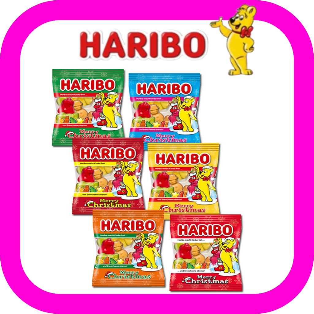 [Haribo] เยลลี่หมากฝรั่งหวาน คริสต์มาส 12 กรัม * 6 ชิ้น / Haribo Merry Christmas Jelly