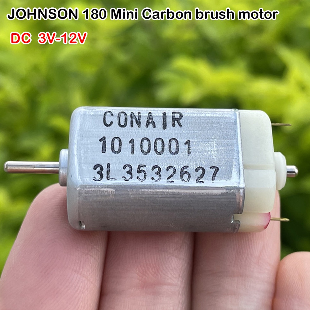 JOHNSON Micro 180 มอเตอร์แปรงคาร์บอน DC 3V-12V 13600RPM แรงบิดขนาดใหญ่สําหรับของเล่นไฟฟ้าขนาดเล็กแม่เหล็กที่แข็งแกร่งเครื่องจักรไฟฟ้า