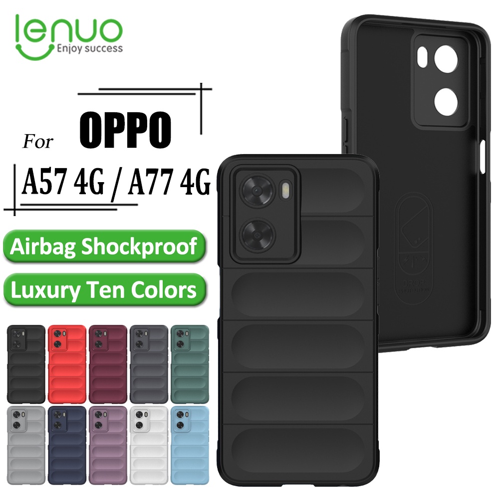 Lenuo เคสโทรศัพท์ ซิลิโคนนุ่ม กันกระแทก กันรอยกล้อง กันลื่น สําหรับ Oppo A57 4G A77 4G